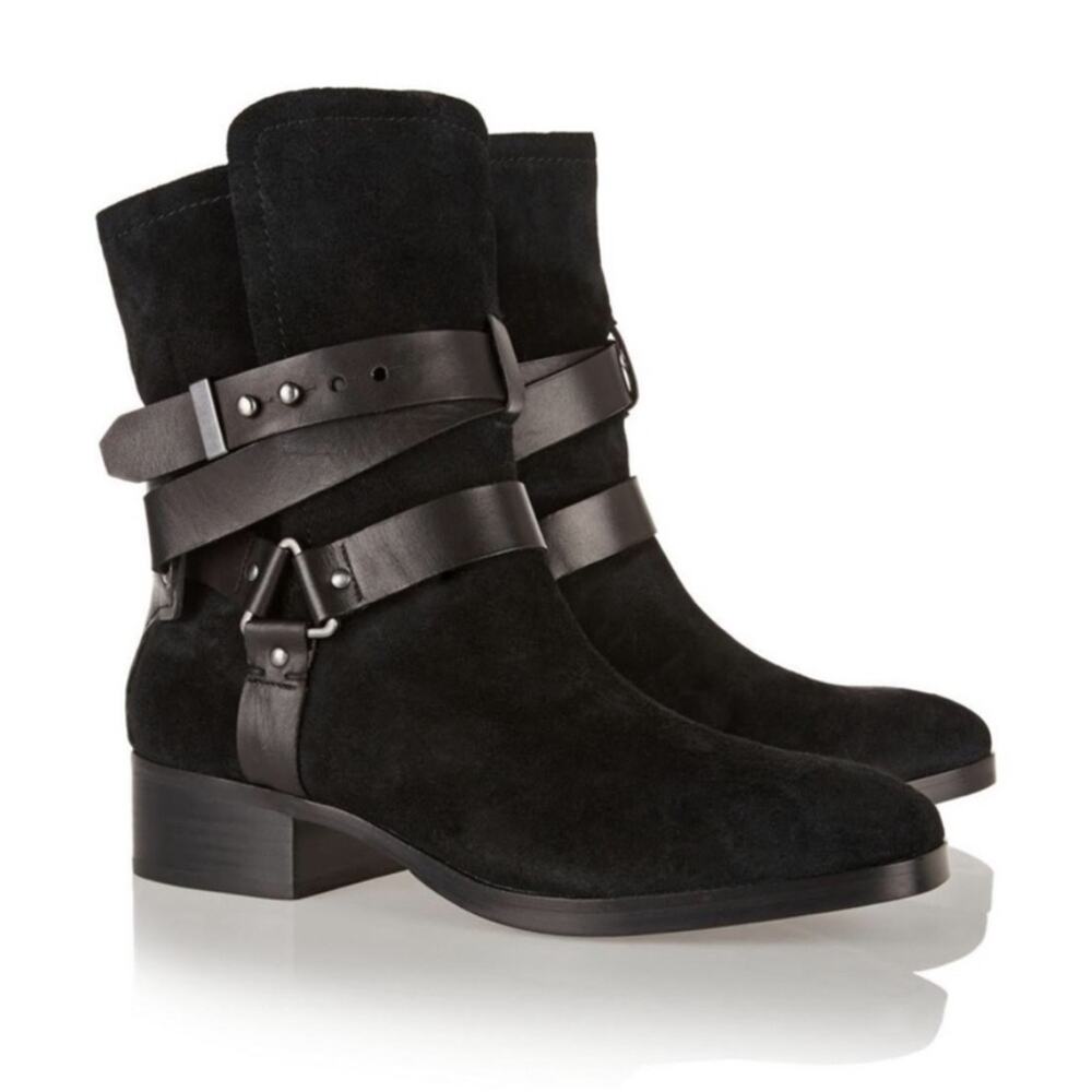 Pour la victoire Rileyโ suede moto boots in black sz 7